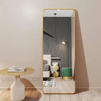 Elegant Quad Marvel Curved Rectangle Full Length Large Standing Mirror for Bedroom