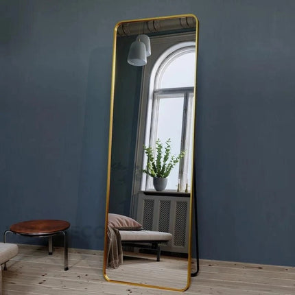 Elegant Quad Marvel Curved Rectangle Full Length Large Standing Mirror for Bedroom