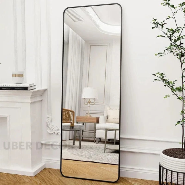 Elegant Quad Marvel Curved Rectangle Full Length Large Standing Mirror for Bedroom