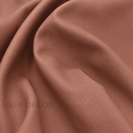 KLASSY- Leatherette Faux Leather Upholstery Fabric- Copper Brown