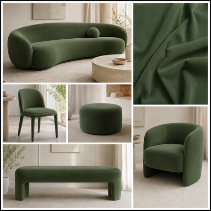 BELLA - Upholstery Fabric- Forest Green