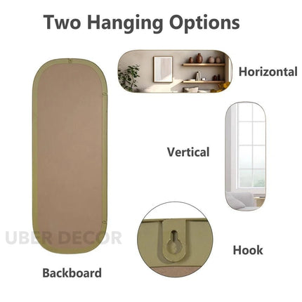 Capsule Elegance Full Length Large Metal Standing or Leaning mirror for Bedroom