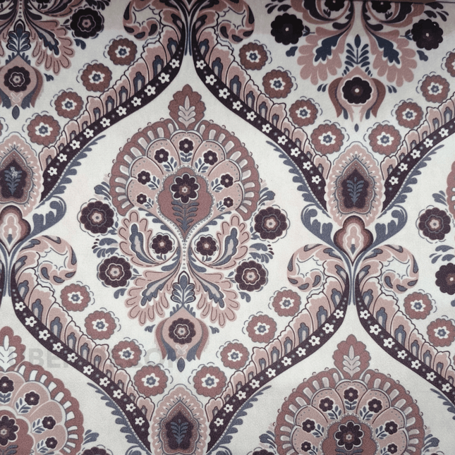 Teksun - Antique Blush Paisley Textured Suede Upholstery Fabric - Vintage Mauve Paisley