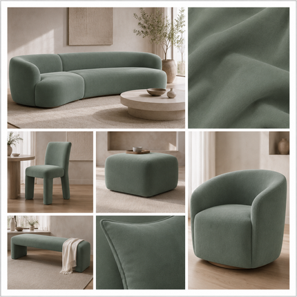 BELLA - Upholstery Fabric- Hunter Green