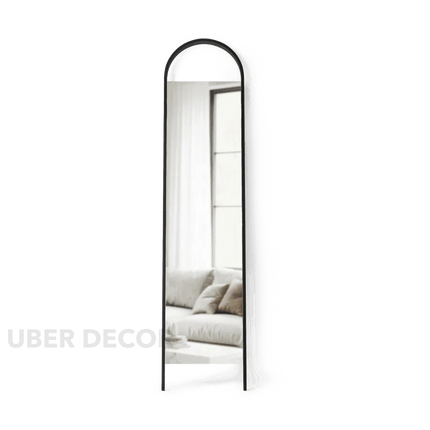 Twin-Pillar Arch Full Length Mirror- Metal Leaning Free Standing Mirror for Bedroom