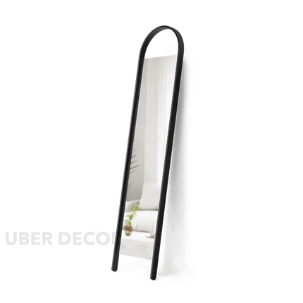 Twin-Pillar Arch Full Length Mirror- Metal Leaning Free Standing Mirror for Bedroom
