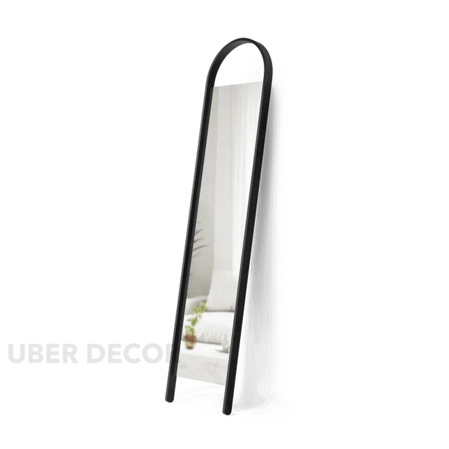 Twin-Pillar Arch Full Length Mirror- Metal Leaning Free Standing Mirror for Bedroom