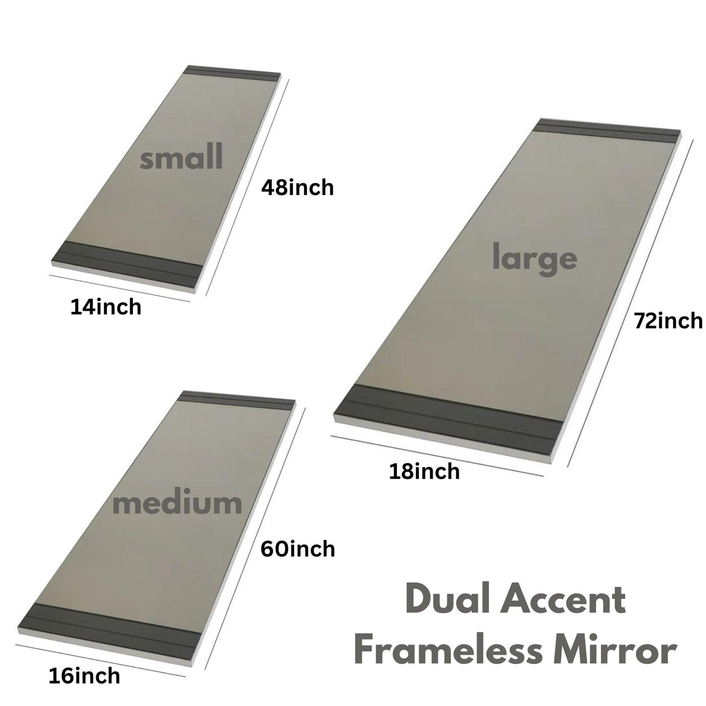 Dual Accent Frameless Full Length Mirror