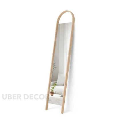 Twin-Pillar Arch Full Length Mirror- Metal Leaning Free Standing Mirror for Bedroom