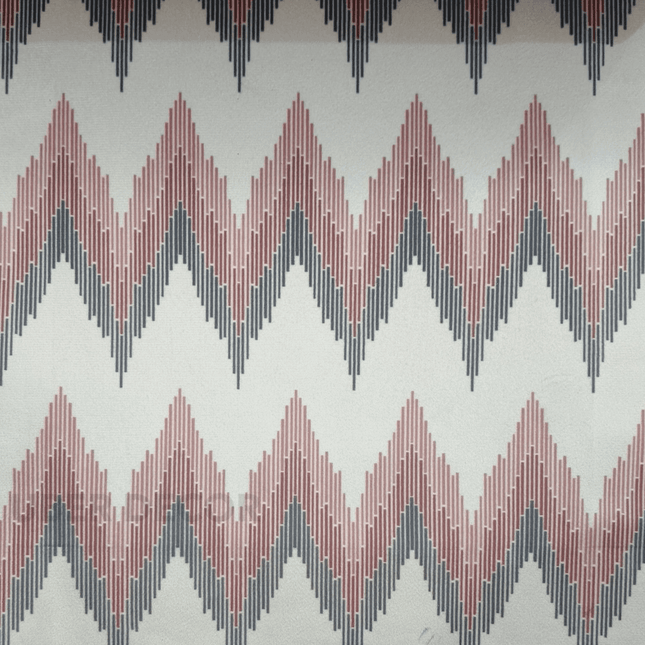 Teksun - Dusty Pink Linear Chevron Textured Suede Upholstery Fabric - Rose & Teal Gradient Chevron