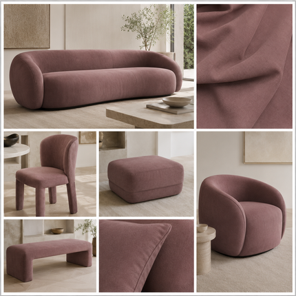 BELLA - Upholstery Fabric- Dusty Rose