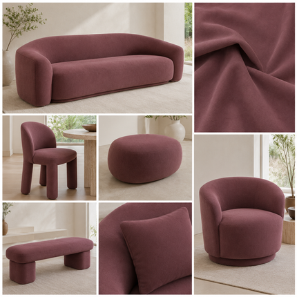 BELLA - Upholstery Fabric- Dusty Burgundy