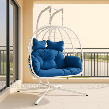OceanBud Cocoon Swing Chair – Breezy Nature-Inspired Comfort | Boho Modern Form for Gardens, Patios, Balconies & Living Rooms