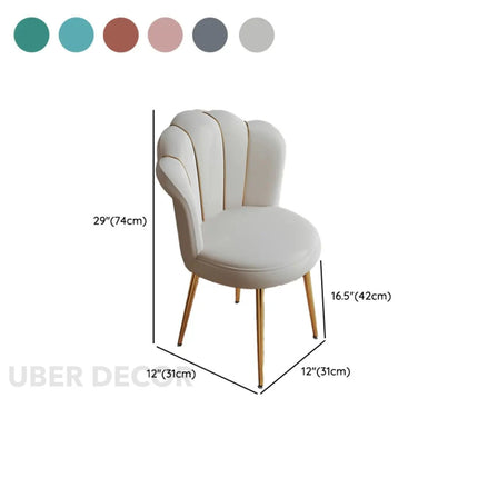 Amaera Luxe Accent Chair – Creative Shell Flower Makeup Stool Compact Backrest Ergonomic Chair Full Sitting Sensation All-match Chair for Living Room