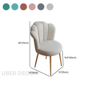 Amaera Luxe Accent Chair – Creative Shell Flower Makeup Stool Compact Backrest Ergonomic Chair Full Sitting Sensation All-match Chair for Living Room - Uber Decor