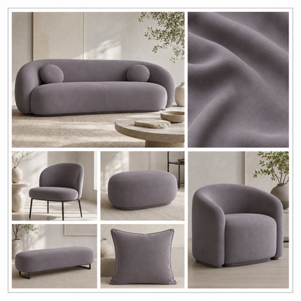 BELLA - Upholstery Fabric- Graphite Purple