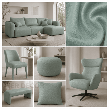 KLASSY- Leatherette Faux Leather Upholstery Fabric- Dusty Teal