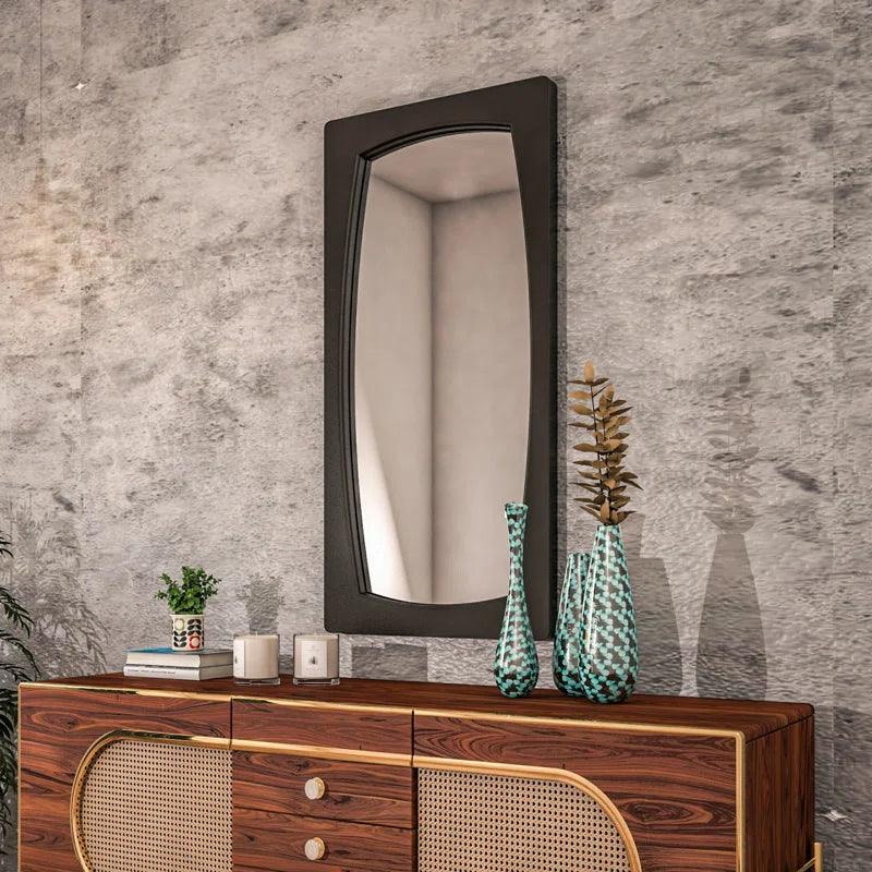 Elliptic Enclave Wooden Full Length Mirror