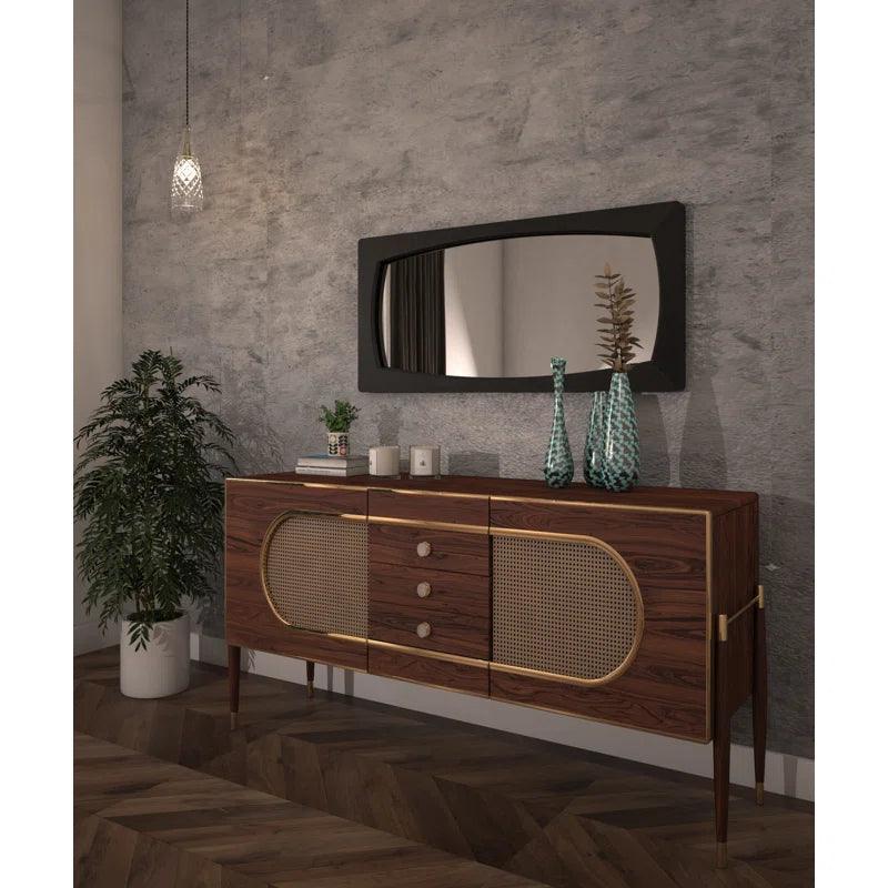 Elliptic Enclave Wooden Full Length Mirror