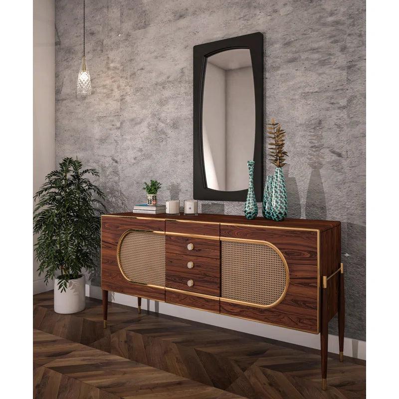 Elliptic Enclave Wooden Full Length Mirror