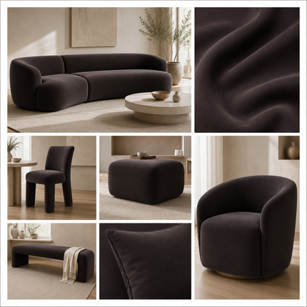 BELLA - Upholstery Fabric- Obsidian