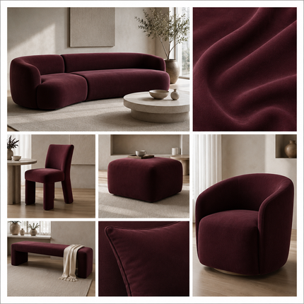 BELLA - Upholstery Fabric- Oxblood