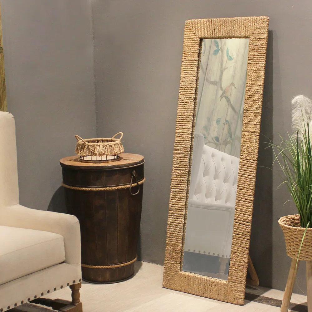 EcoChic Reflection: Jute-Rope Framed Full-Length Mirror