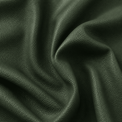 KLASSY- Leatherette Faux Leather Upholstery Fabric- Dark Moss Green