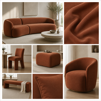 BELLA - Upholstery Fabric- Copper Brown