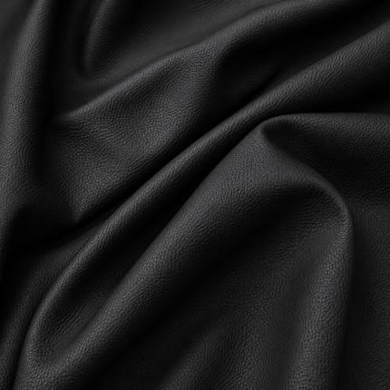 KLASSY- Leatherette Faux Leather Upholstery Fabric- Slate Black