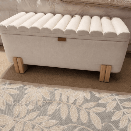 Lunari Wavy Minimalist Flip Top Storage Bench – Scandinavian-Inspired Organizer for Entryways, Bedrooms & Compact Living Spaces