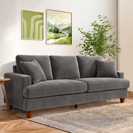 Snugrio 87 inch 3-Seater Sofa - Modern Wabi-Sabi Couch for Living Room & Lounge Areas
