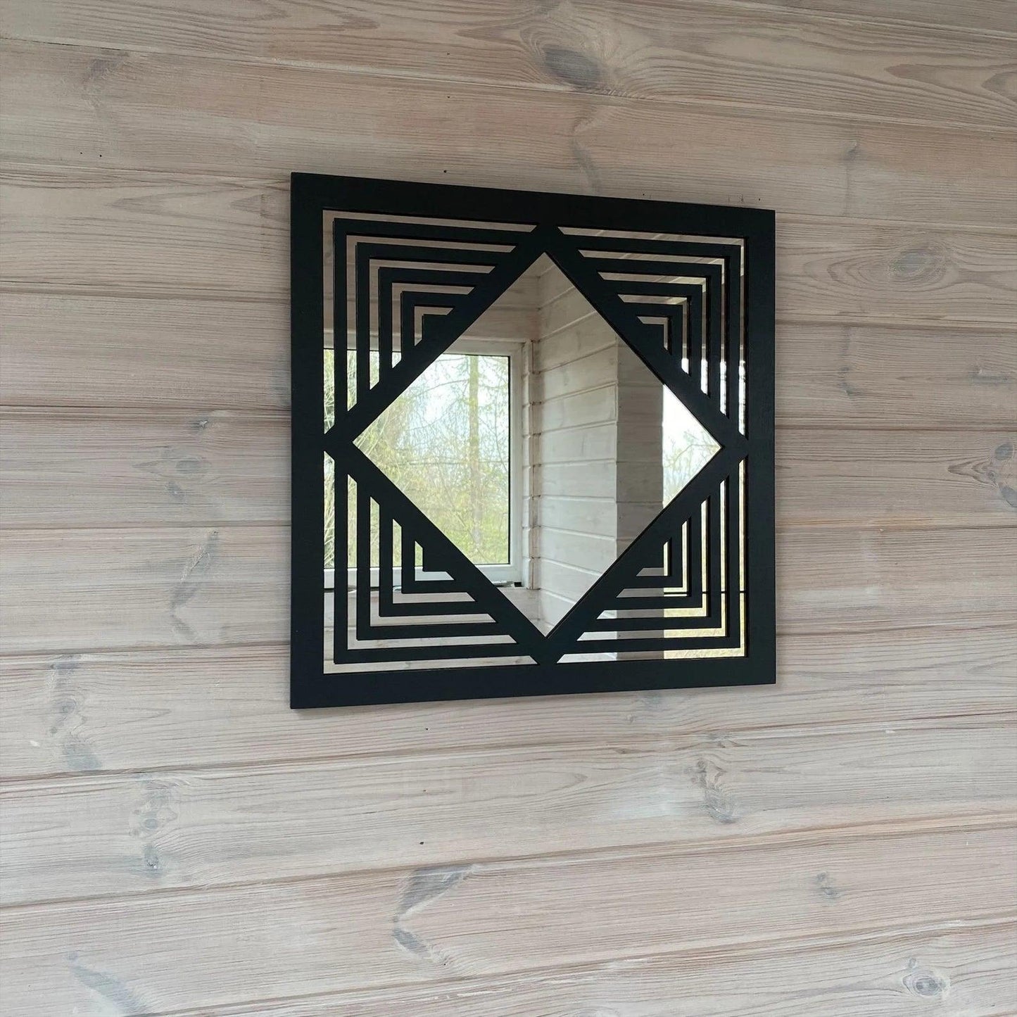 Square Echo Geometric Wall Mirror