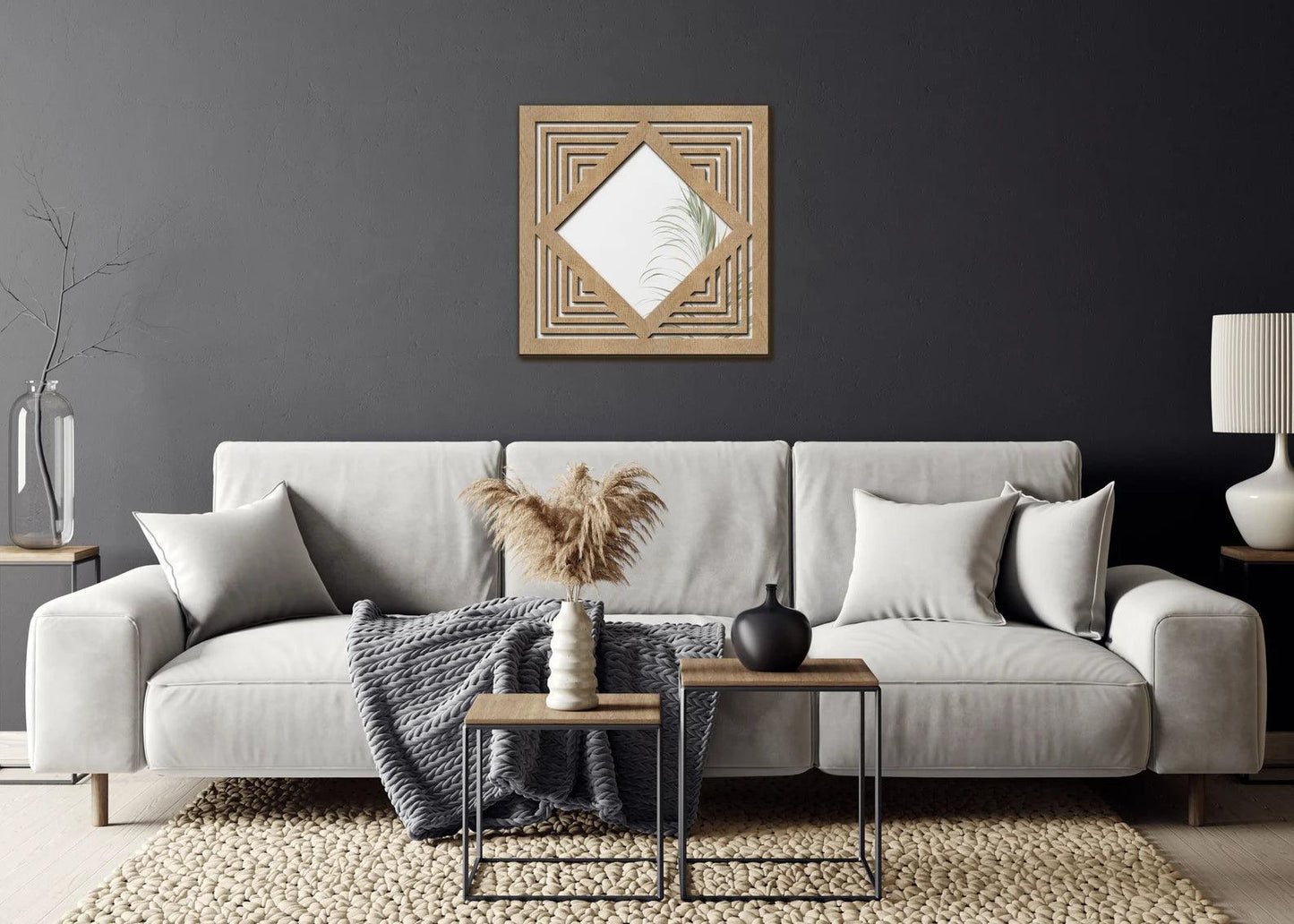 Square Echo Geometric Wall Mirror