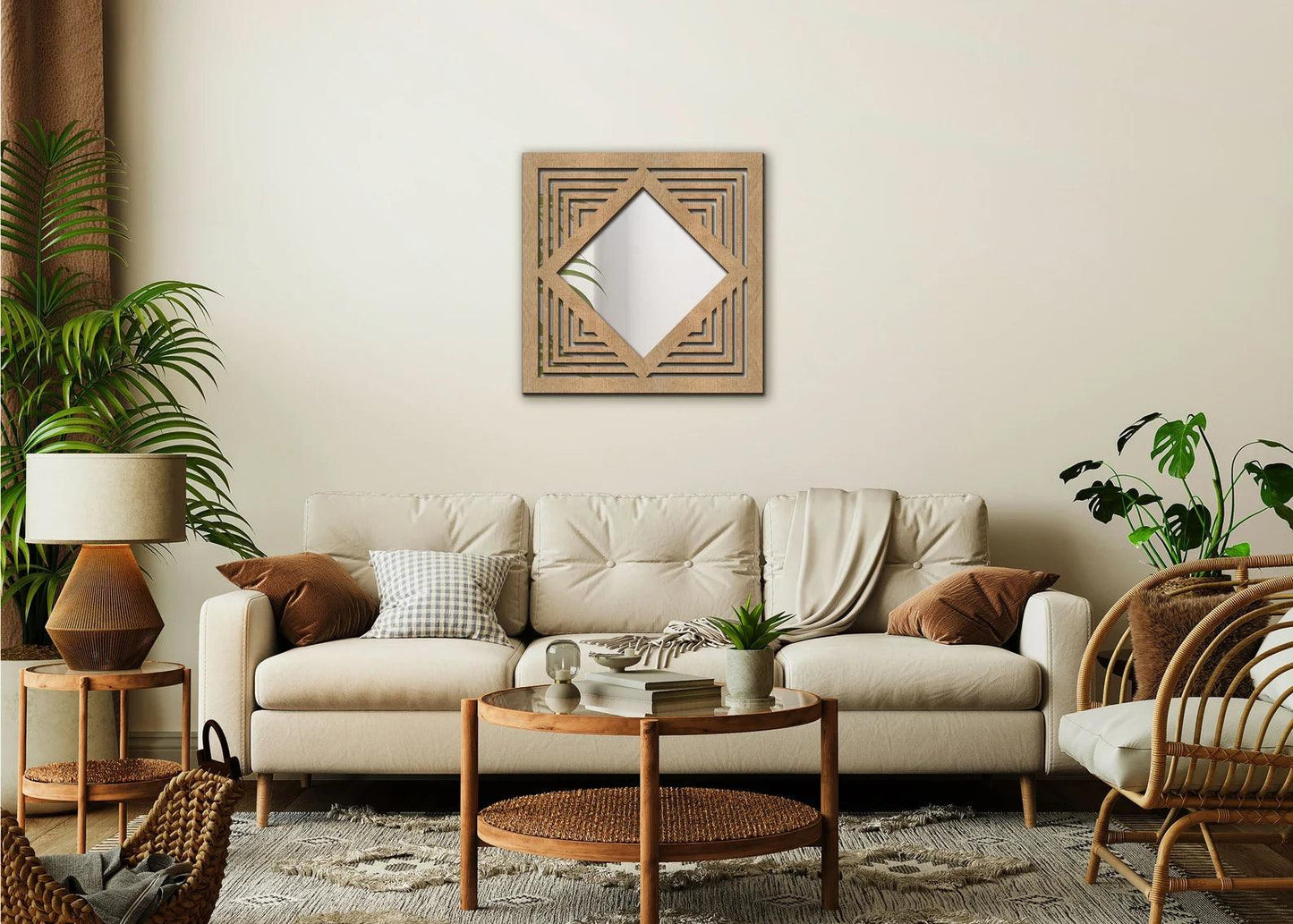 Square Echo Geometric Wall Mirror