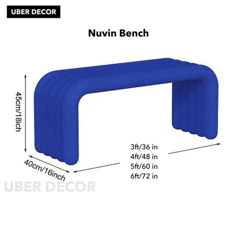 Nuvin Arc – Modern Nordic Bench with Sculptural Form | Minimalist Shoe Changing Stool for Entryways, Living Rooms, or Bedrooms - Uber Decor