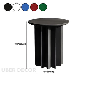 Pripet Modern Round Sculptural Minimalist Coffee Table with Pleated Column Base for Living Room - Uber Decor