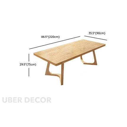 Elmoria Solid Wood Dining Table Scandinavian Modern Rectangular Minimalist Dining Table for Dining Room