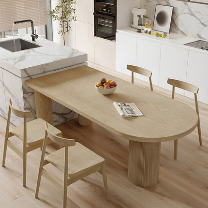 Aureva Oval Dining Table Contemporary Architectural Design Solid Base Made to Order Dining Table for Dining Room and Kitchen Dining Area