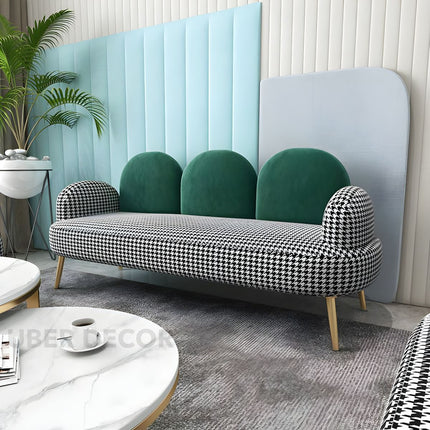 Rotterdam Modern Sofa Contemporary Houndstooth & Soft Backrest Couch for Living Room