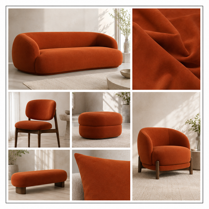 BELLA - Upholstery Fabric- Burnt Sienna