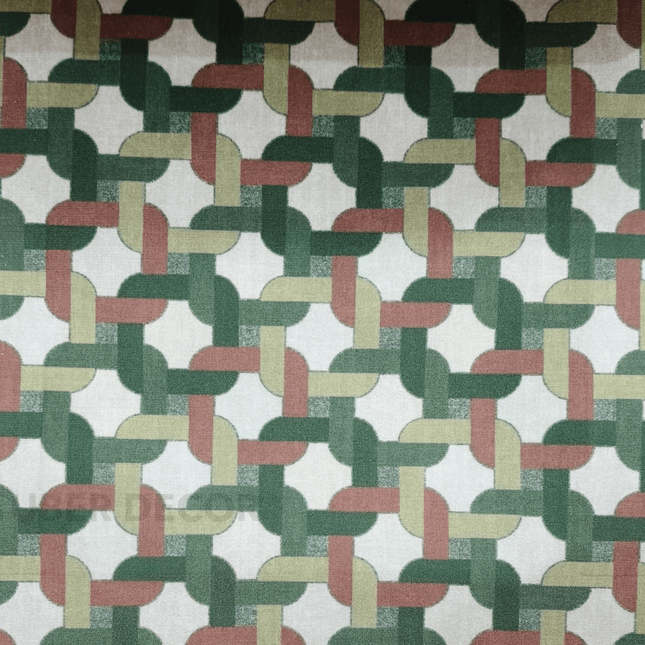 Teksun - Green Mosaic Interlock Textured Suede Upholstery Fabric - Green Interlock Weave