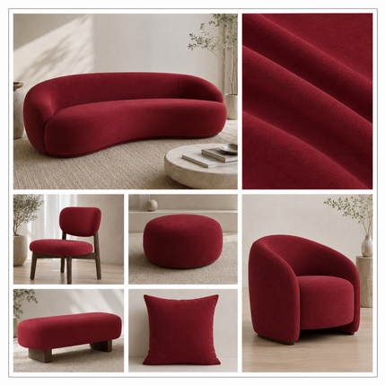 BELLA - Upholstery Fabric- Burnt Cherry
