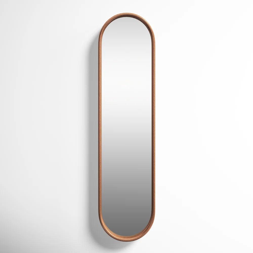 SlimCapsule Reflection Metal Pill Shaped Long Bedside Mirror