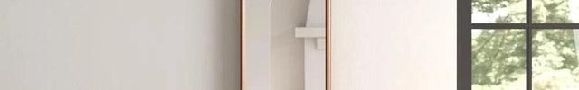 SlimCapsule Reflection- Capsule Shaped Long Full Length Standing Mirror for Bedroom, Hotel Room or Living Room