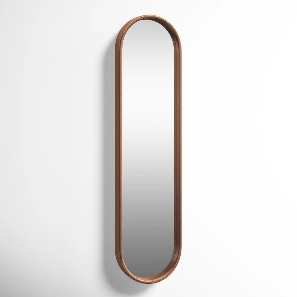 SlimCapsule Reflection Metal Pill Shaped Long Bedside Mirror