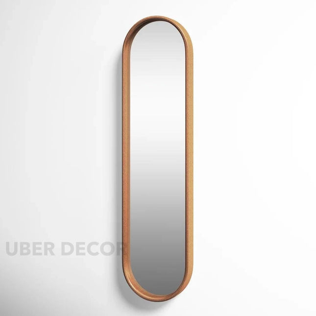 SlimCapsule Reflection- Capsule Shaped Long Full Length Standing Mirror for Bedroom, Hotel Room or Living Room