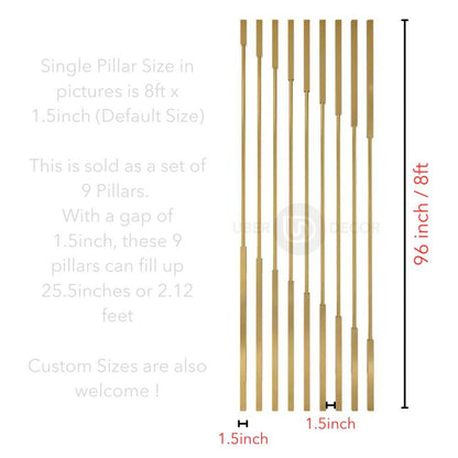 Contemporary Metal Rods Stainless Steel Beam Partition Room Divider Room Separator- Custom Metal Partitions in Stainless Steel