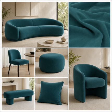 BELLA - Upholstery Fabric- Peacock Green