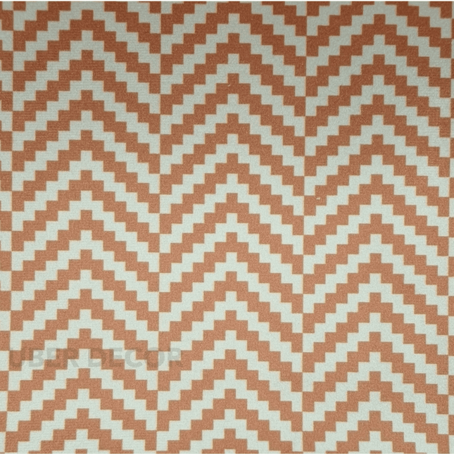 Teksun - Terracotta Zigzag Geo Textured Suede Upholstery Fabric - Terracotta Chevron Blocks